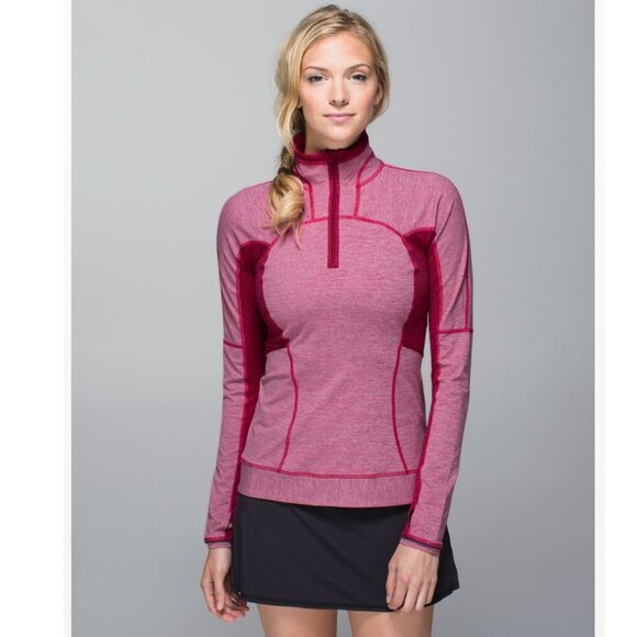 Lululemon Run For Gold 1/2 Zip Heathered Bumble Berry Size 4 - Picture 1 of 13